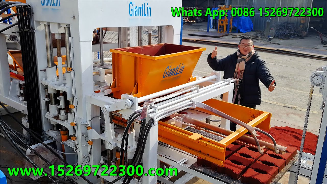 QT6-15 fully automatic hydraulic paving brick maker, concrete block moulding machine price for sale