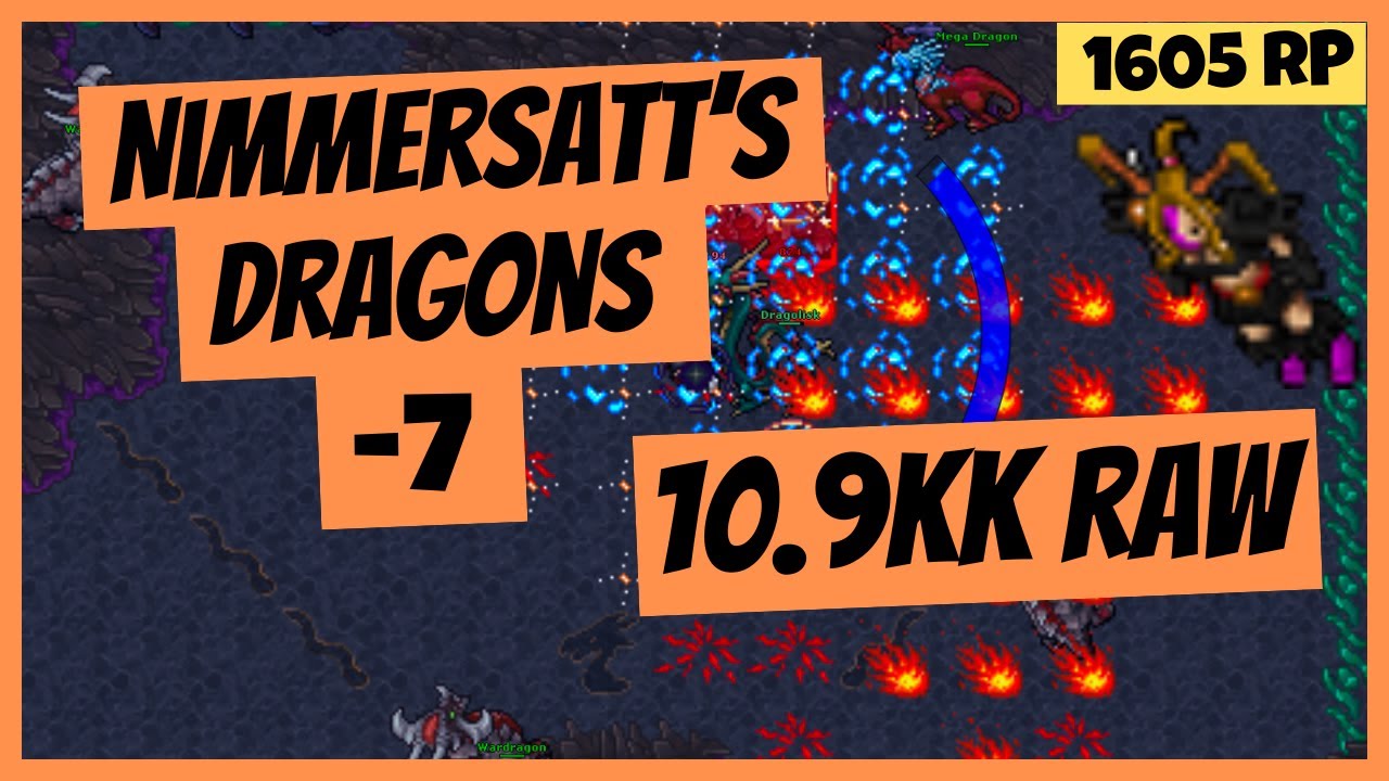 Nimmersatt's Breeding Ground -7 - 10.9kk Raw (100%) + 2kk Profit - RP 1605 Solo Hunt Tibia