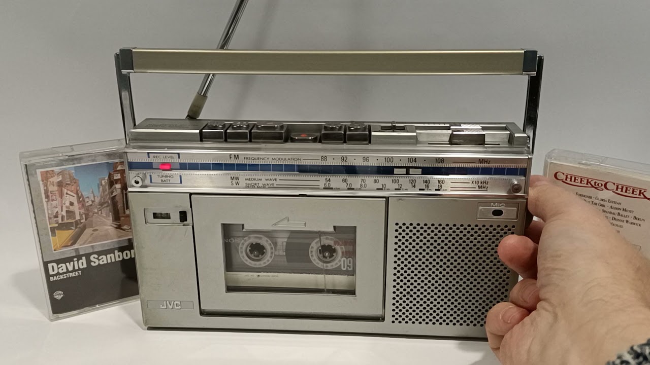 Radiomagnetofon (mini boombox) JVC RC+S1W. Made in Japan 1979. SERWIS. TEST