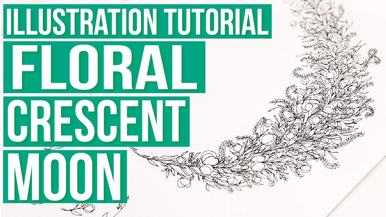 Illustration Tutorial | Floral Moon How to Draw Step by Step