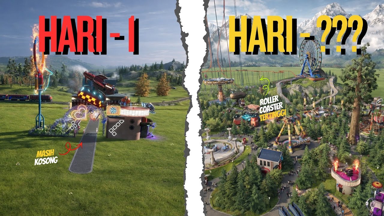 Aku Membangun PASAR MALAM Terkeren dan Membuat ROLLER COASTER Tertinggi di Dunia - Park Beyond