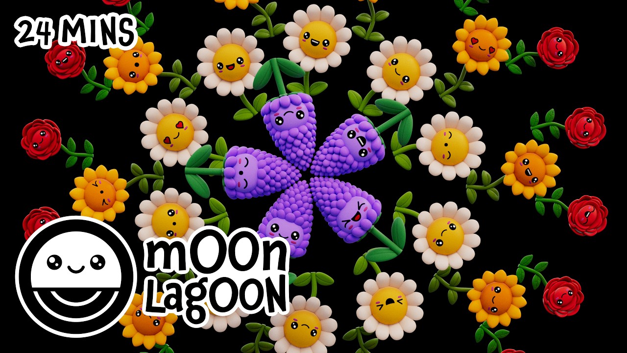 🌼 Flower Dance Party | Sensory Animation for Kids 4K | HDR