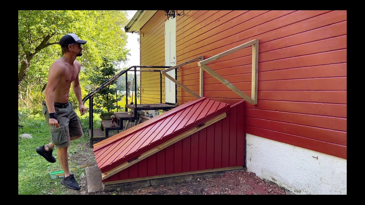 Building new cellar door - scrape and repaint wall