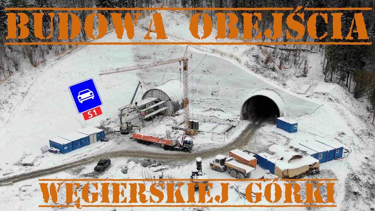 Budowa obejścia Węgierskiej Górki (S1 Przybędza-Milówka) GRUDZIEŃ 2023 [DRON][4K]