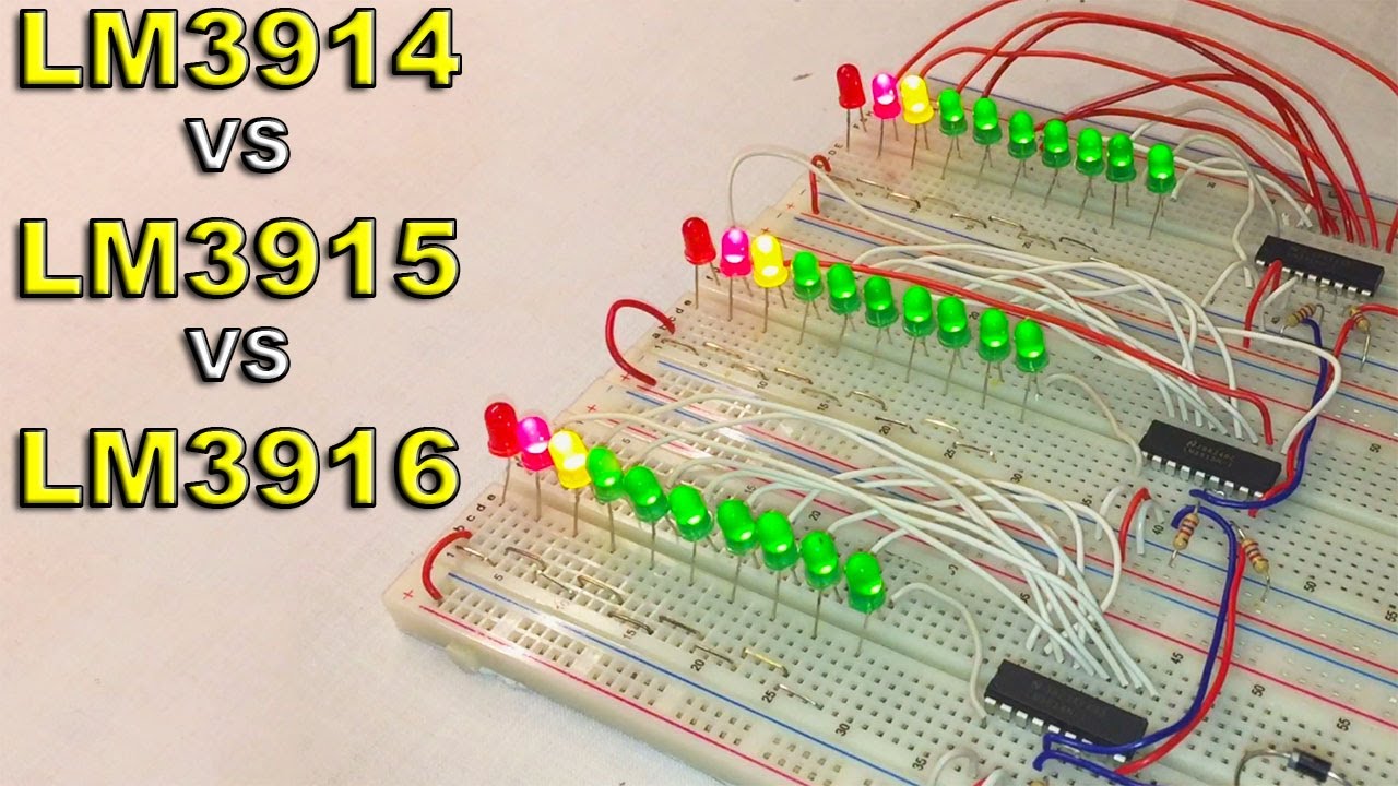 LM3914 vs LM3915 vs LM3916 - Differences and Uses + Electric diagram