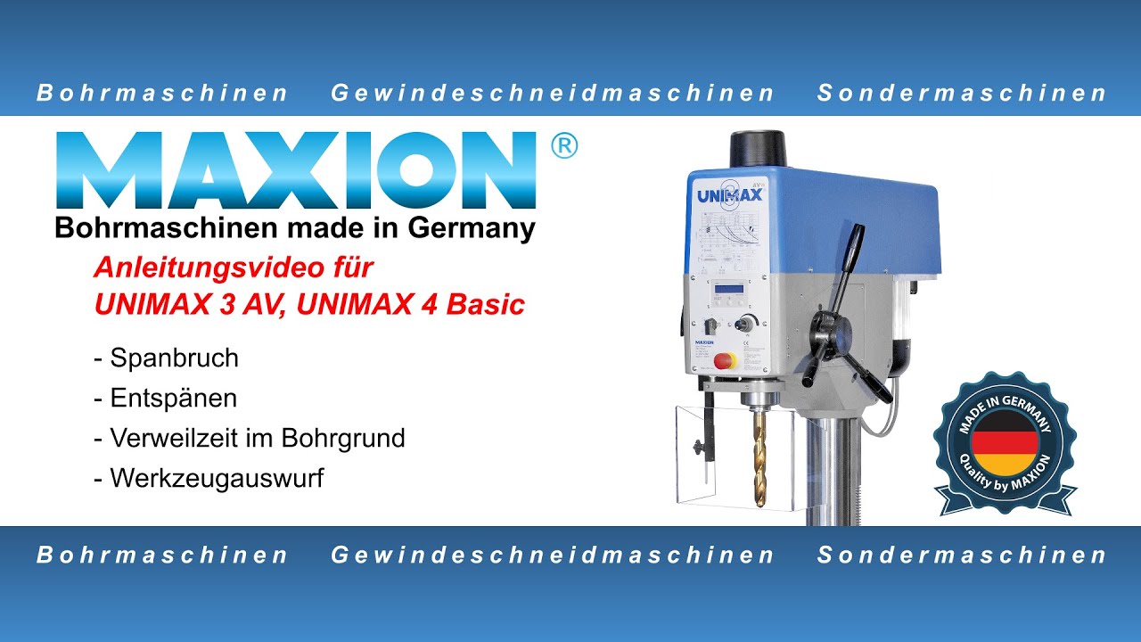 MAXION Tutorial UNIMAX 3 AV / UNIMAX 4 Basic 2/2 [deutsch]