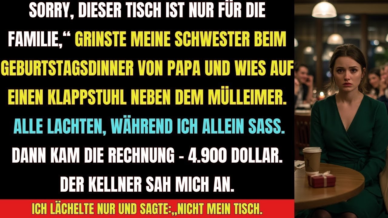 „SORRY, dieser Tisch ist nur für die Familie!“ – Meine Schwester demütigte mich vor allen…
