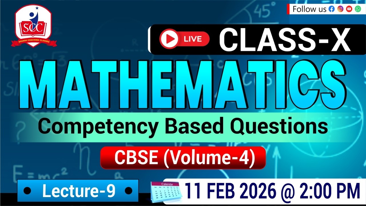 Competency Based Questions Class 10 Maths | LIVE Class | CBSE Volume 4 | L-9