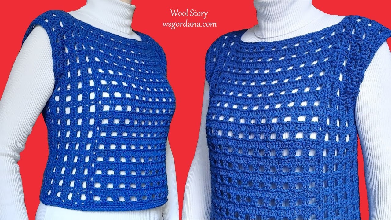 Quick and Easy Crochet Cropped Vest - Heklani kratki prsluk