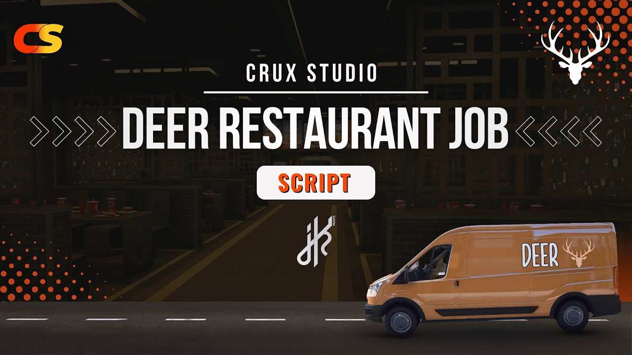 [ QBCORE / QBOX / ESX ] DEER RESTAURANT JOB SCRIPT | FIVEM | TEBEX | CRUX STUDIO