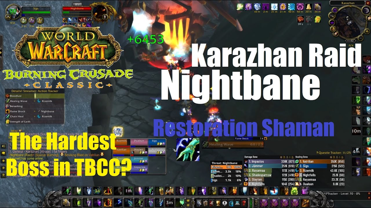 Nightbane! - Karazhan - World of Warcraft Burning Crusade Classic - Restoration Shaman PoV