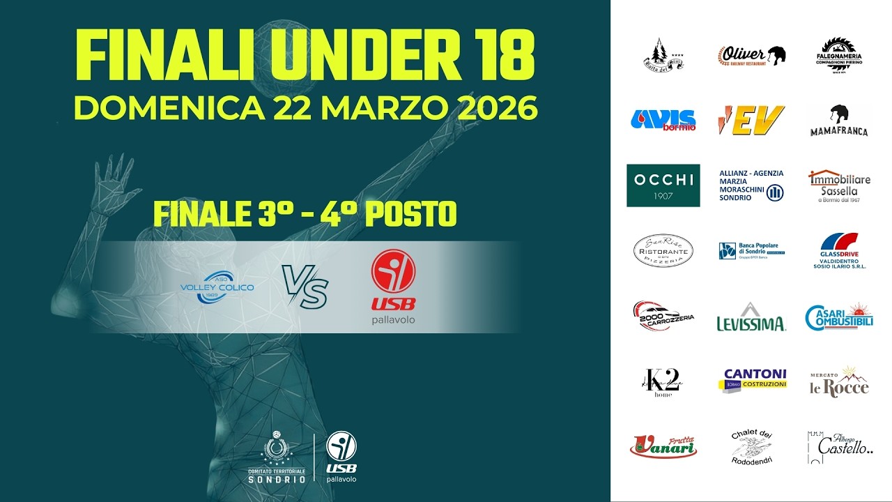 LIVE | Finale 3&deg;-4&deg; Posto Under 18 Femminile - CT Sondrio FIPAV