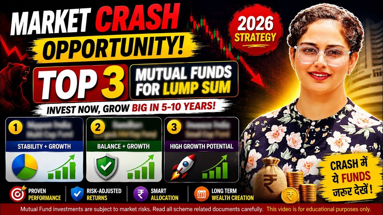 Top 3 Mutual Funds for Lump Sum in Market Crash 2026 | Best Mutual Funds