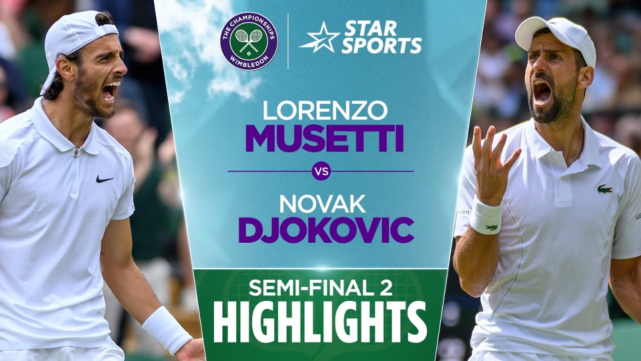 Novak Djokovic v Lorenzo Musetti | Semi-final 2 Highlights | #WimbledonOnStar