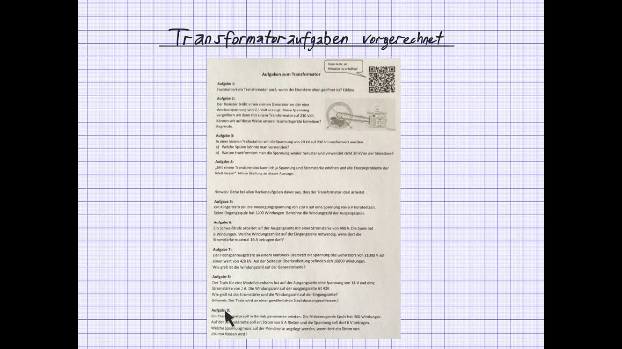 Physik 9 - Transformatoraufgaben vorgerechnet