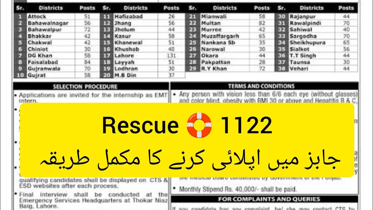 Rescue 1122 jobs 2026 | how to apply for rescue jobs CTS #rescue1122jobs #jobs2026 #punjabjobs #CTS