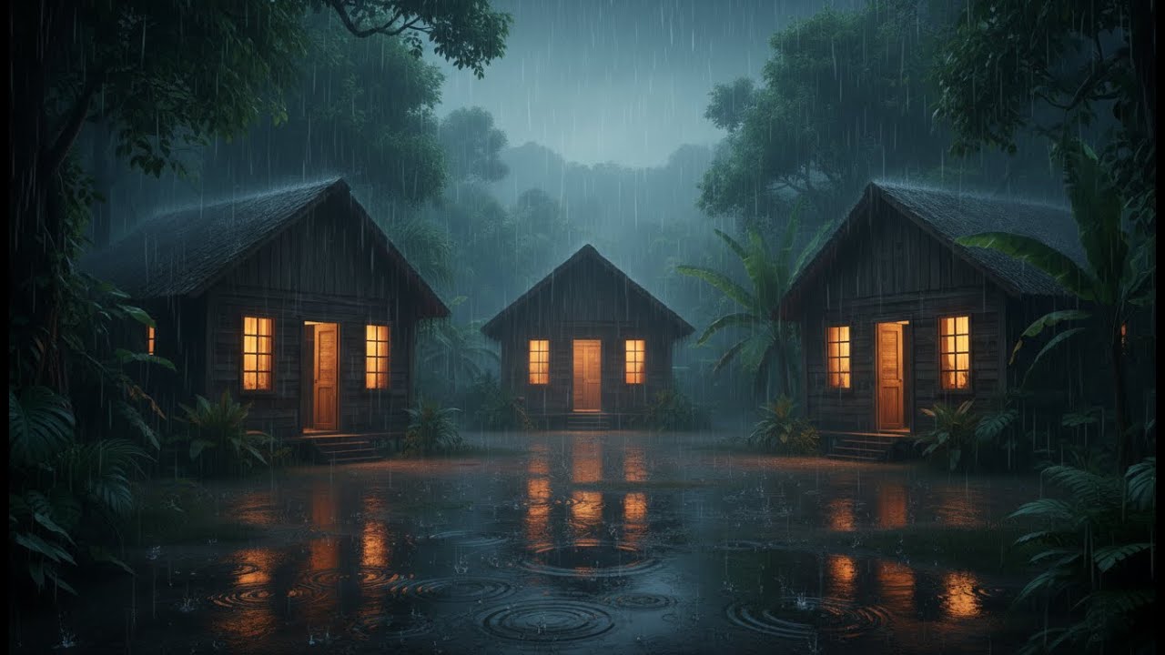Rain Sounds for Sleeping 🌙 Night Heavy Rain Ambience for Deep Sleep, Insomnia Recovery & Relaxation