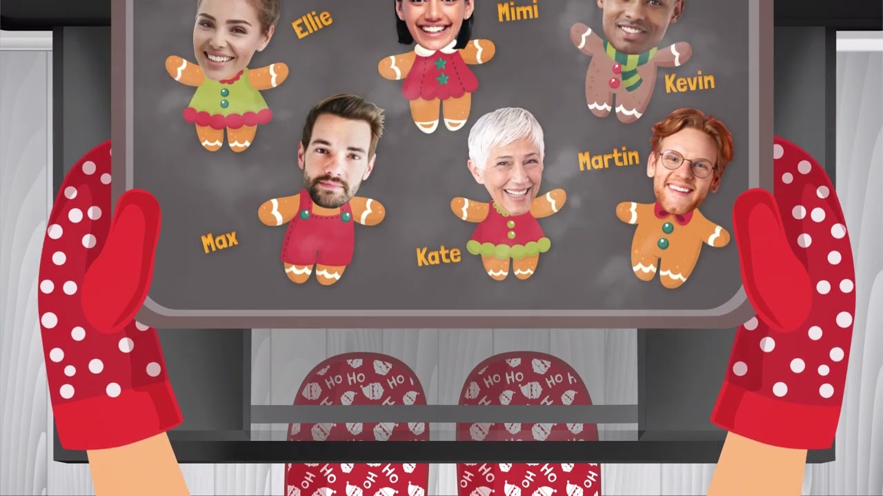 Funny Corporate Christmas Video Greeting Card with Employees Photos, Company Holiday Card