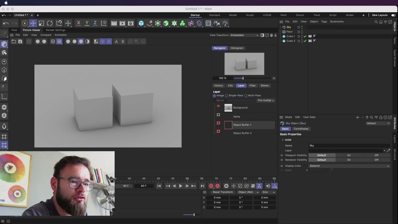8 Cinema 4D Basics, Isolating Objects Using The Object Buffer