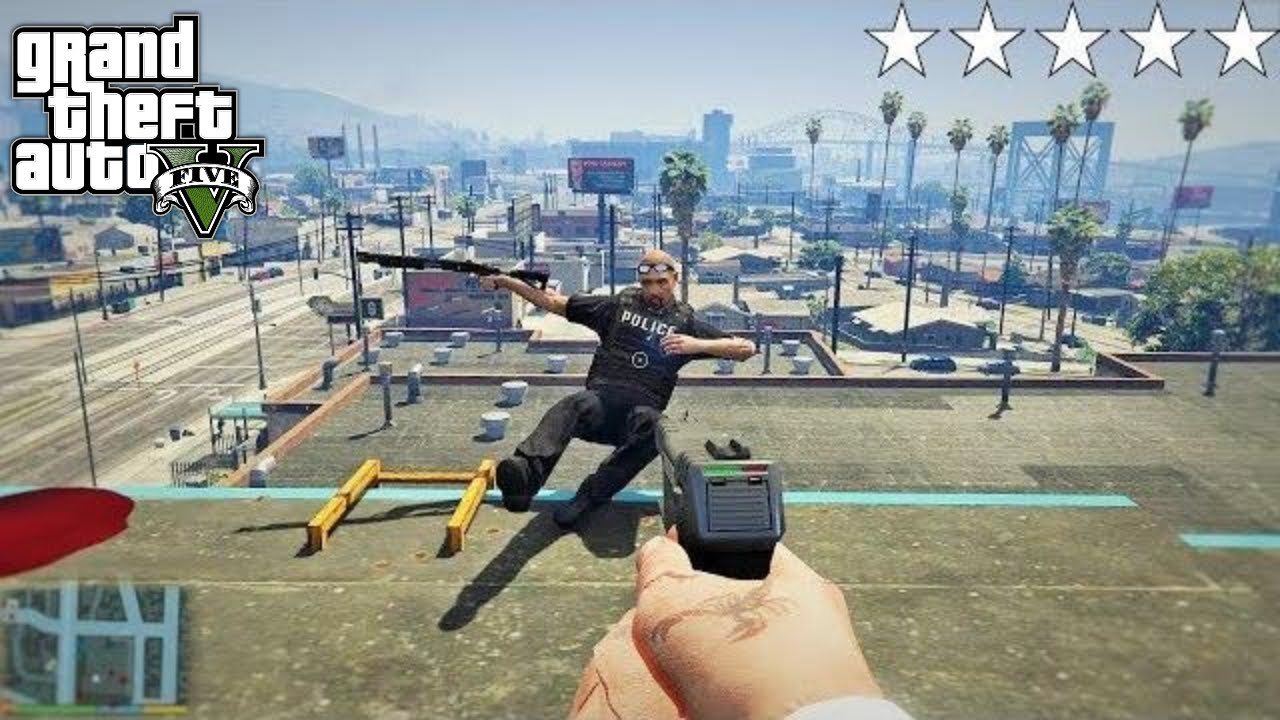 GTA 5 - Trevor's FIVE STAR COP BATTLE AT DAVIS MEGA MALL! (GTA V Funny Moments)