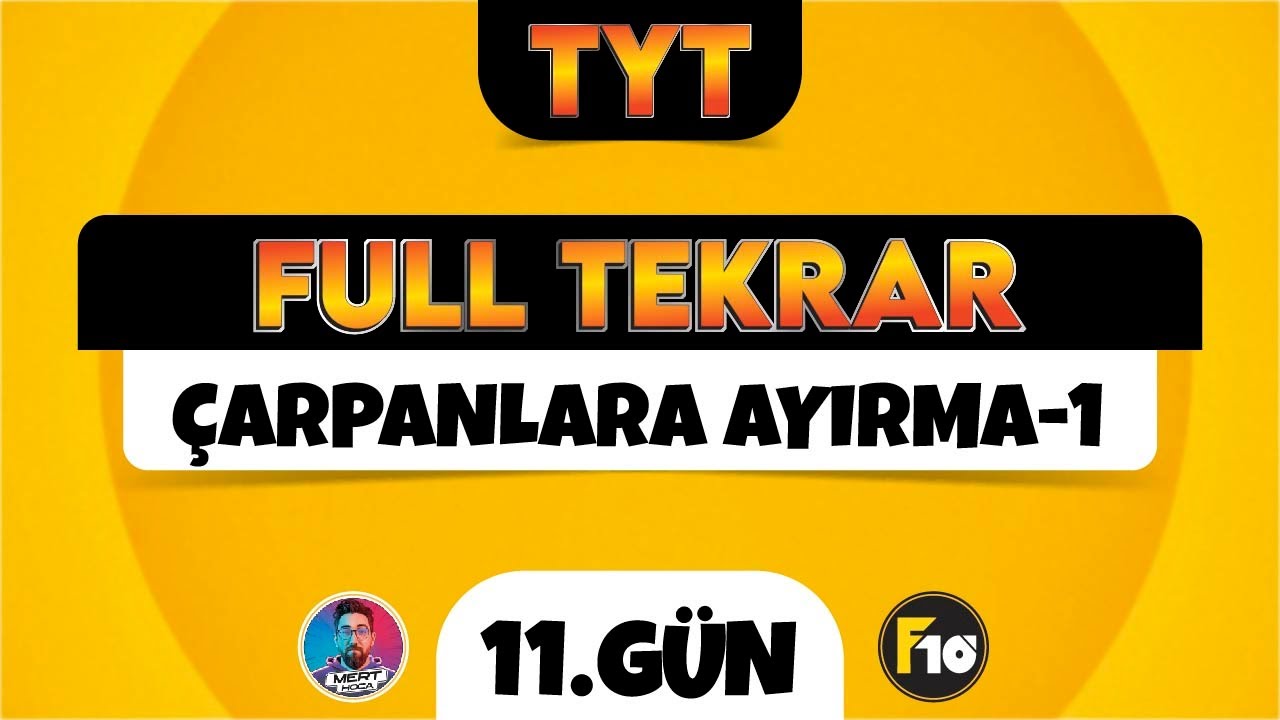 TYT Matematik Full Tekrar Kampı | 11.Gün | Çarpanlara Ayırma-1 | 2023 | #tytbitsin