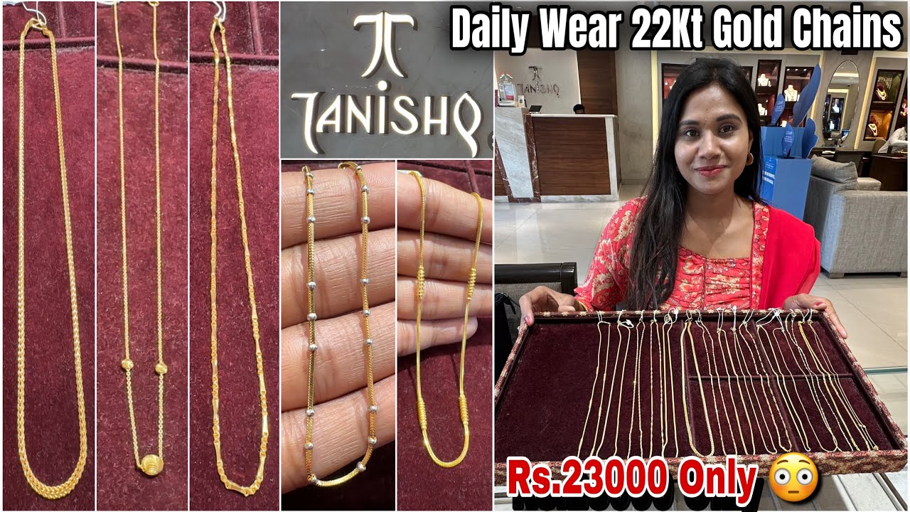 Tanishq Daily Wear Gold Chain Designs 2.50Gm Starts😱| Light Weight Gold Chain Designs With Price|