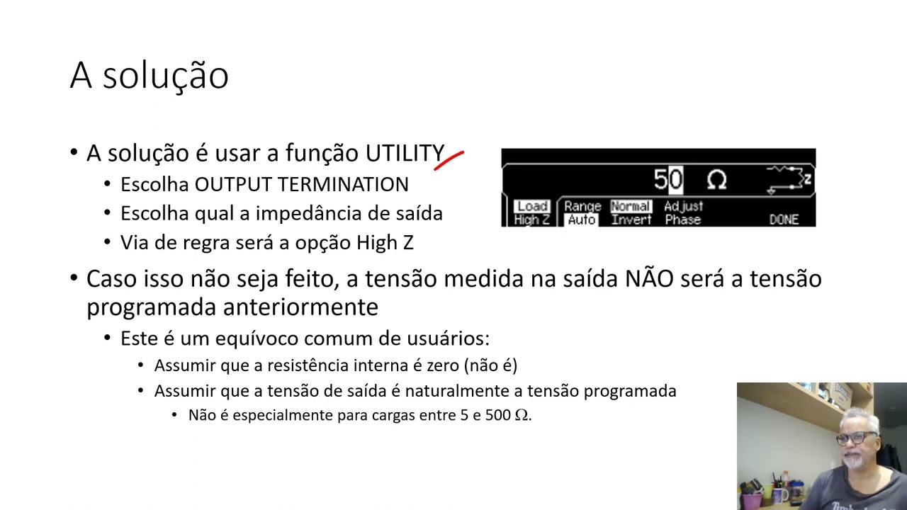 Gerador de funções e Impedância de Carga