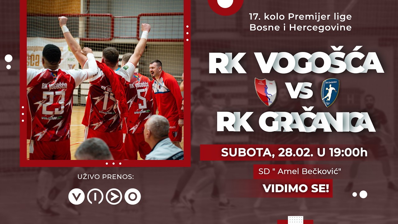 RK Vogošća - RK Gračanica  / 17. KOLO Premijer lige Bosne i Hercegovine / PRENOS UŽIVO /