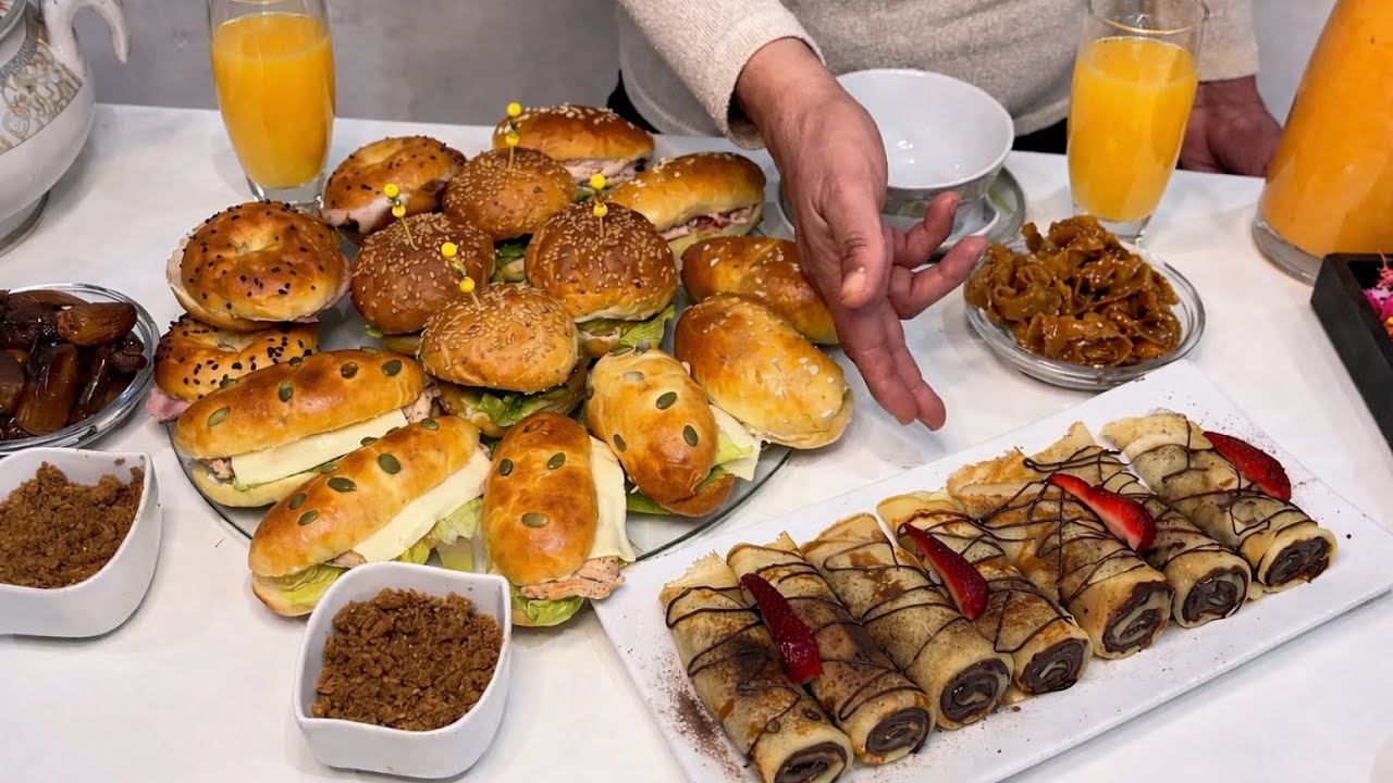 مائدة فطور أول يوم في رمضان 2026 بعجينة وحدة نوجدو 4 أشكال مختلفة من المملحات مع الحريرة المغربية 
