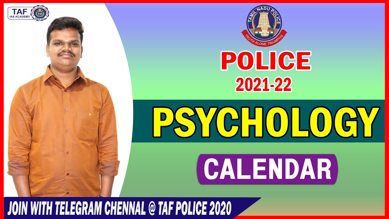 TAMIIL NADU | POLICE 2021-22  | CALENDAR | PSYCHOLOGY | FREE CLASSES  | TAF IAS Academy