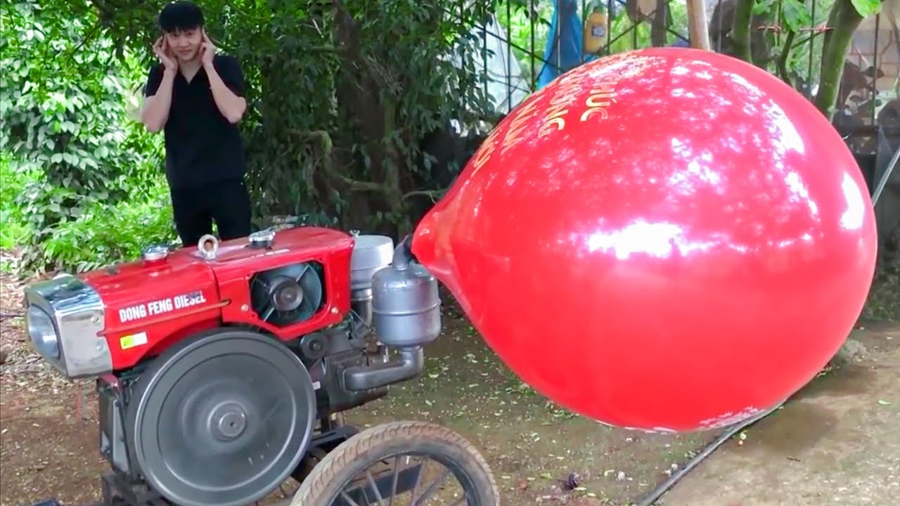 Amazing! Monster Balloon VS Diesel Engine @nttphetv8605