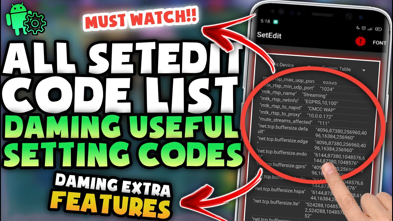 ALL SETEDIT CODE THAT YOU SHOULD TO TRY NOW!!