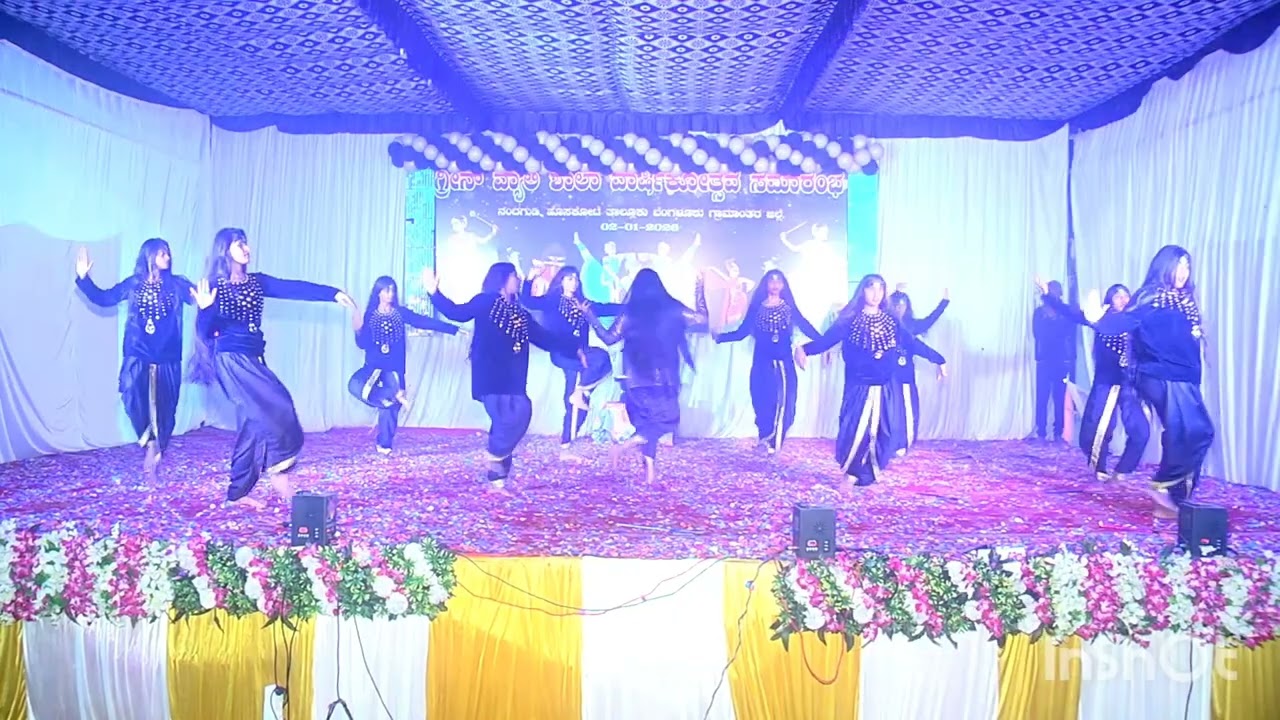 School Annual day function 9th standard girls performed dance 
