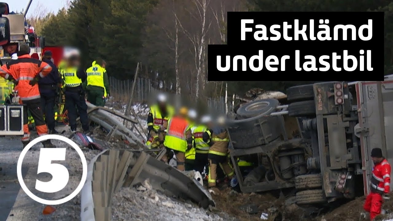 Vägens hjältar | Fastklämd lastbilschaufför efter krasch med buss