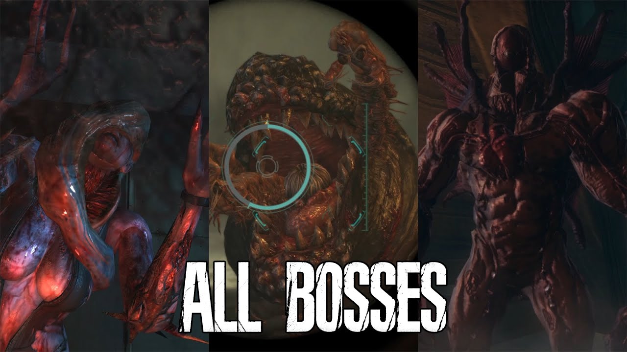 Resident Evil Revelations - All Bosses with Cutscenes (New Game | Normal)