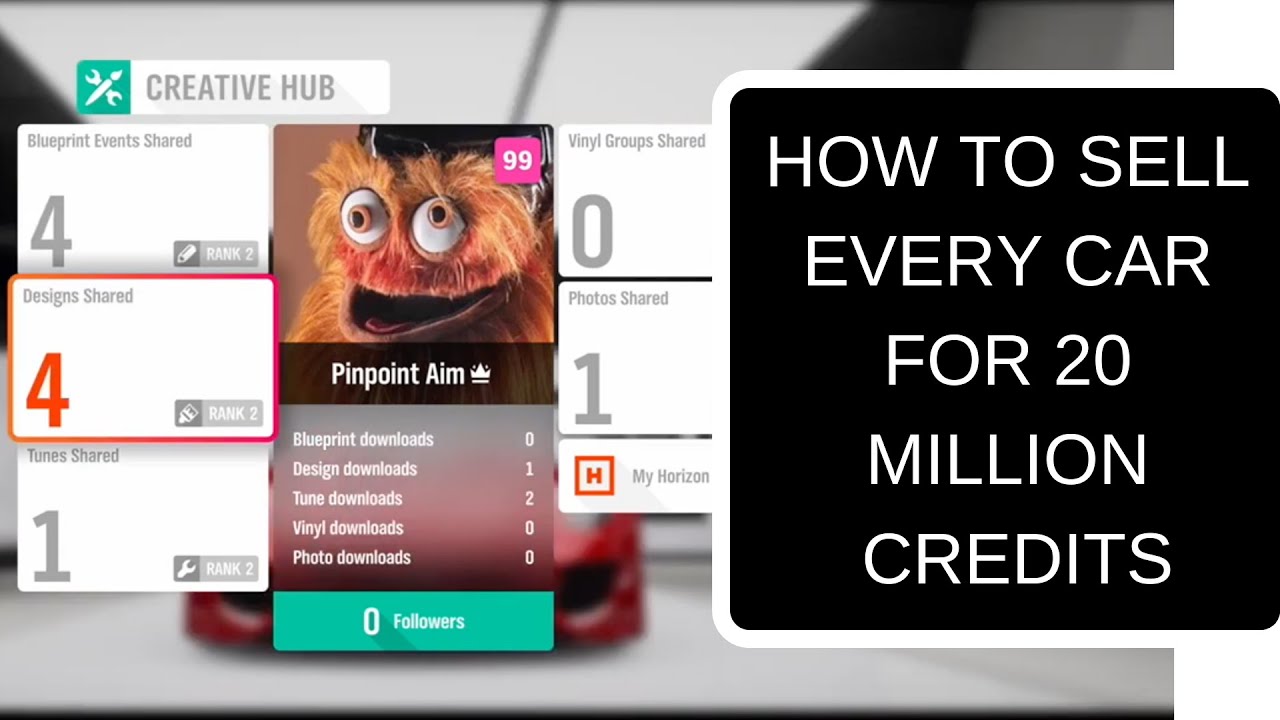 FORZA HORIZON 4 HOW TO SELL EVERY CAR FOR 20 MILLION CREDITS