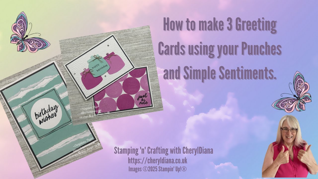 How to make 3 greeting cards using your punches and a simple sentiment.