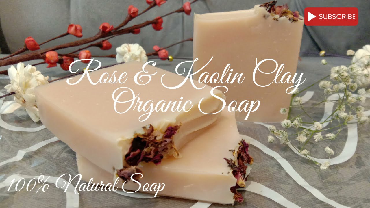 How to make rose & kaolin clay soap at home | homemade rose soap making at home  | DIY rose soap