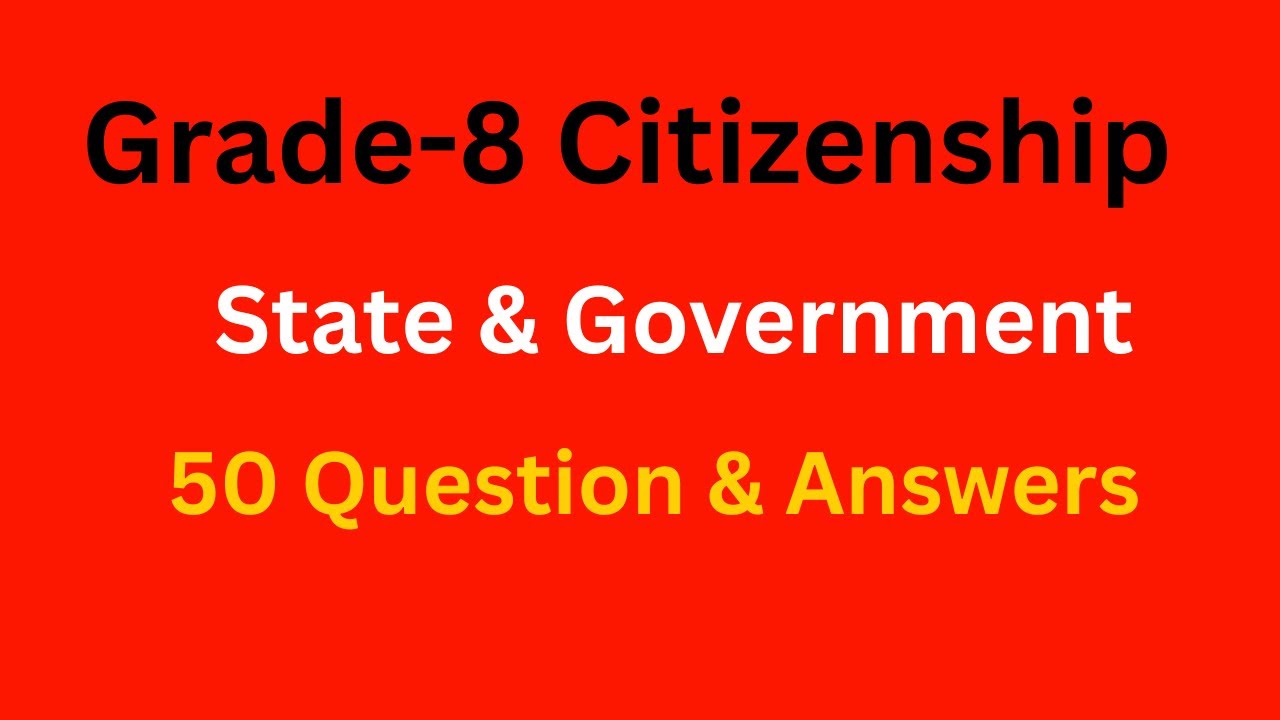 Grade 8 Citizenship Education: State & Government Quiz (Unit 2 Review)#StateAndGovernment #quiz