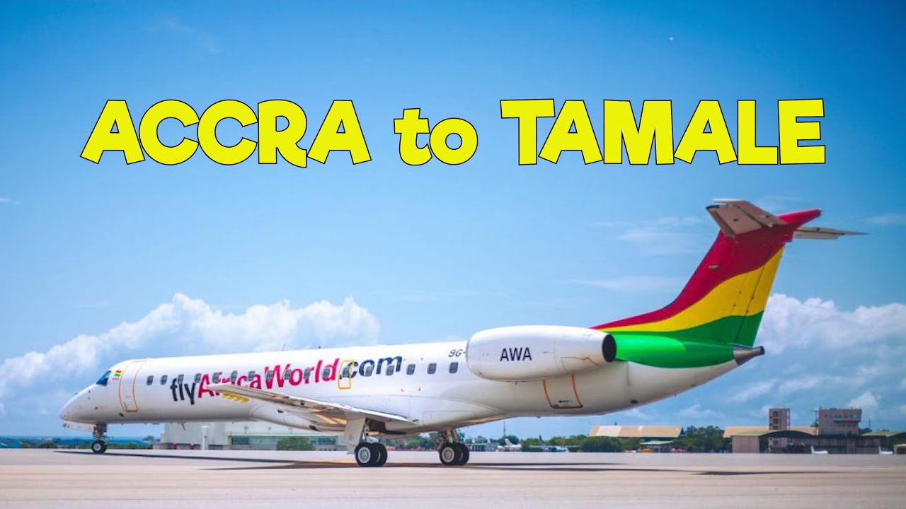 FLY   |   LANDING in GHANA. Flying from Accra to Tamale by Africa World Airlines.