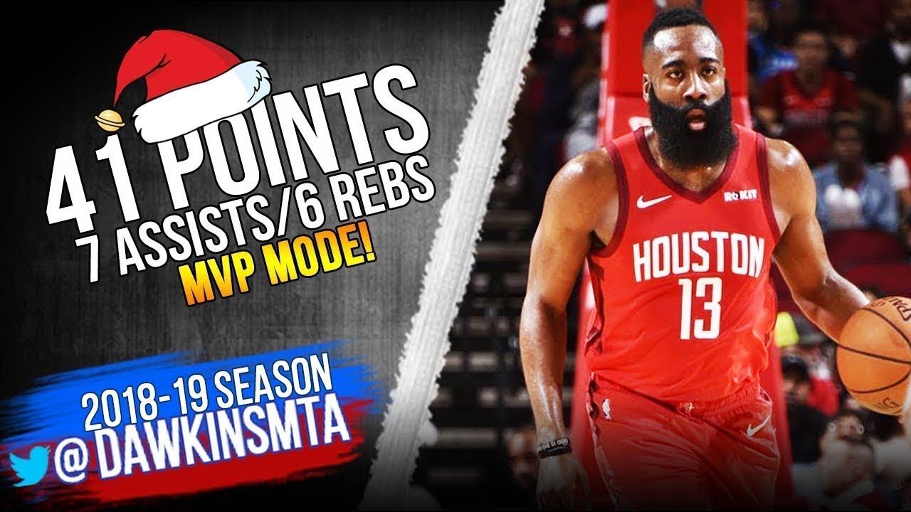 James Harden Full Highlights in 2018 Christmas Rockets vs Thunder   41 Pts 7 Asts!  FreeDawkins