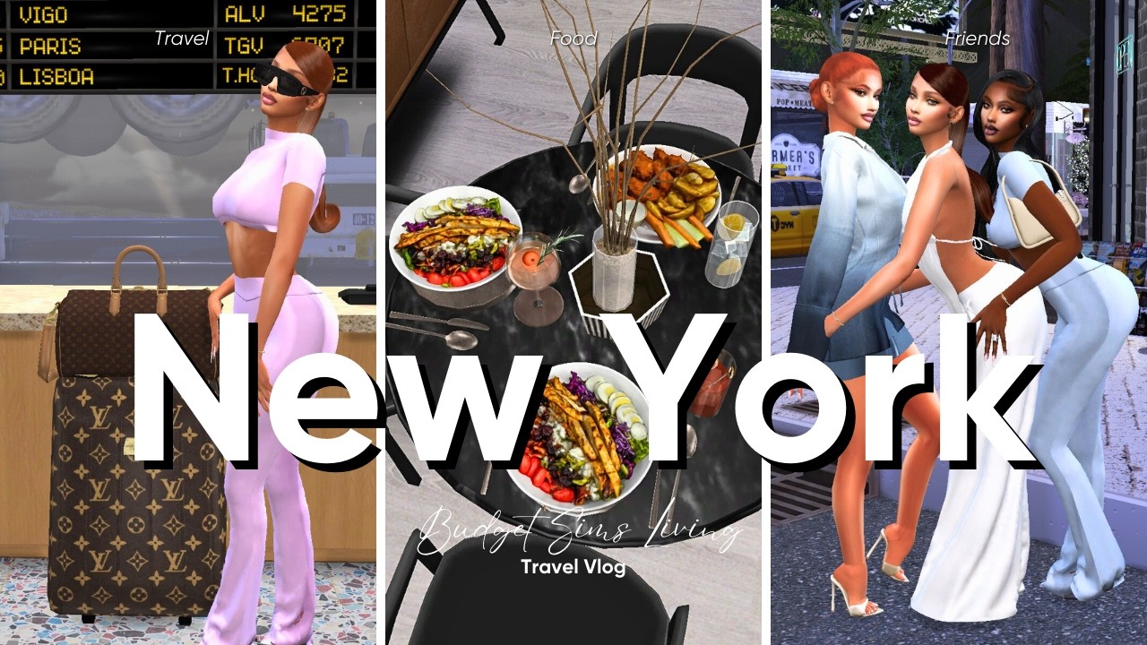 Travel Vlog: A Day in New York City | Food • Friends • Shopping | Sims 4 Vlog #NYC #Travel #Thesims4