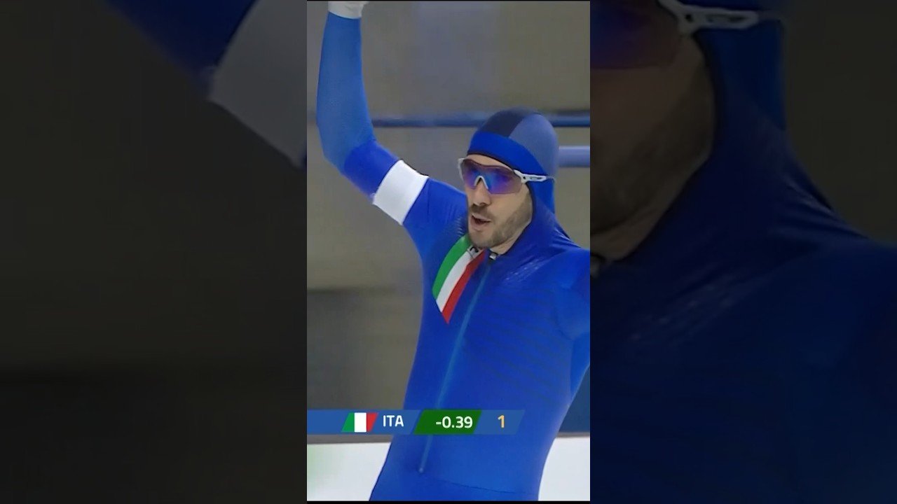 DAVIDE GHIOTTO VICECAMPIONE MONDIALE! 🔥 #ItaliaTeam #DavideGhiotto #SpeedSkating #SportGhiaccio