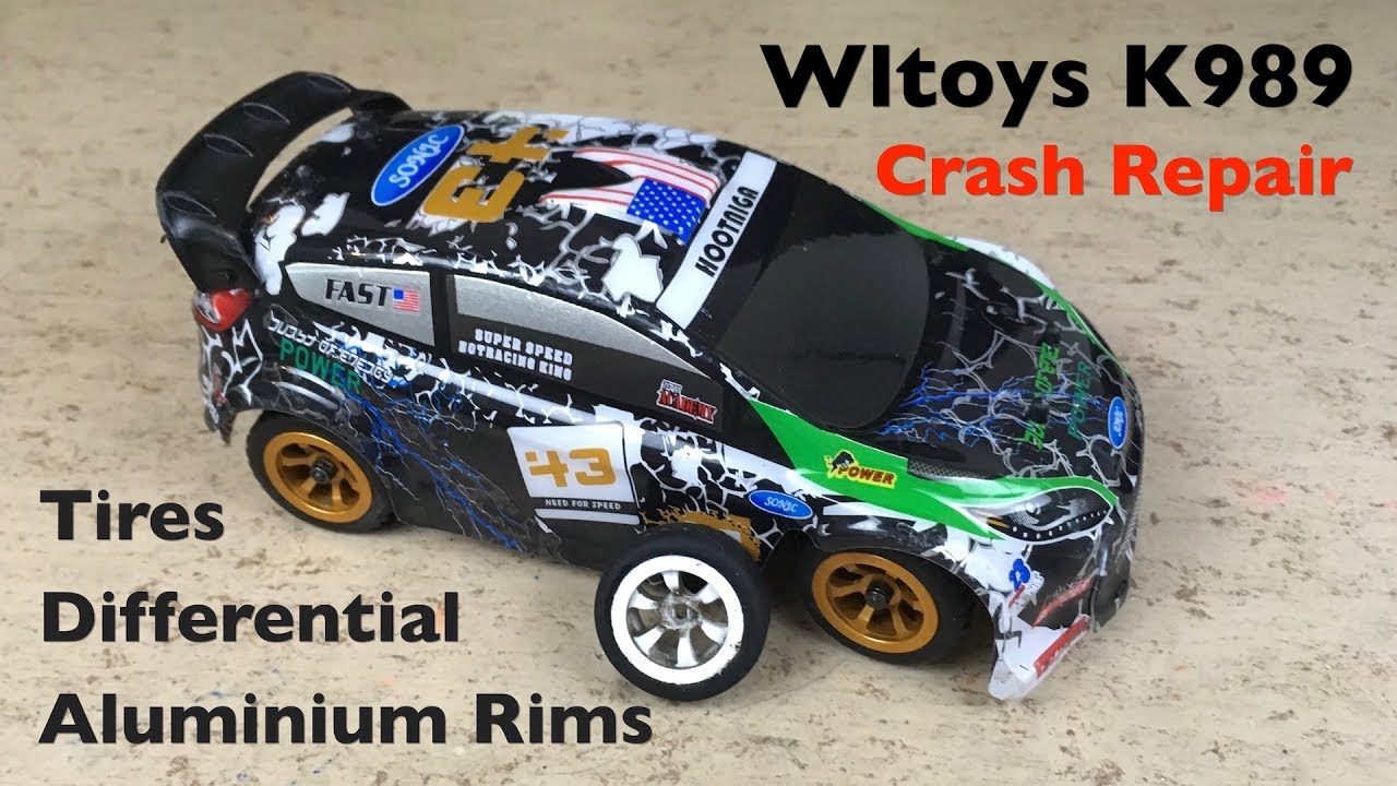 Wltoys K989 Crash Repair: Differential, Aluminum Rims, New Tires