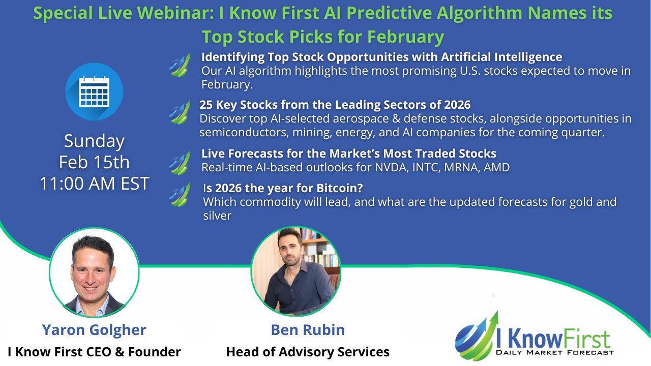 Special Live Webinar: I Know First AI Predictive Algorithm Names its Top Stock Picks for Next Month
