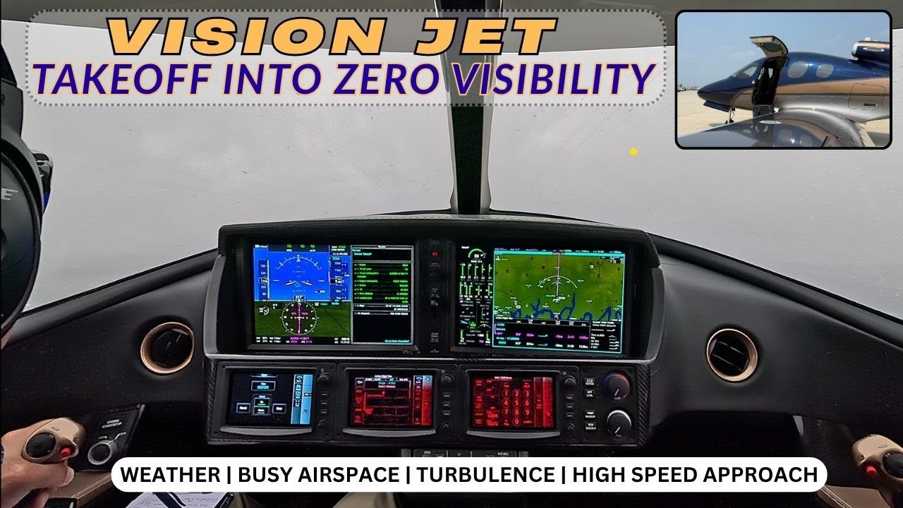Vision Jet✈️Takeoff Into Zero Visibility 😎 During Flight to Chicago 💨Area