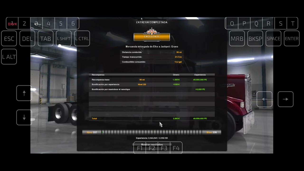 otro trabajito en american truck simulator con emulador gamehub 2.0.5