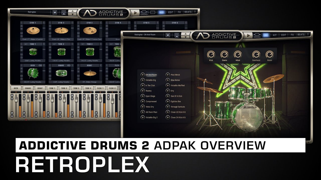 Addictive Drums 2 ADpak Overview: Retroplex