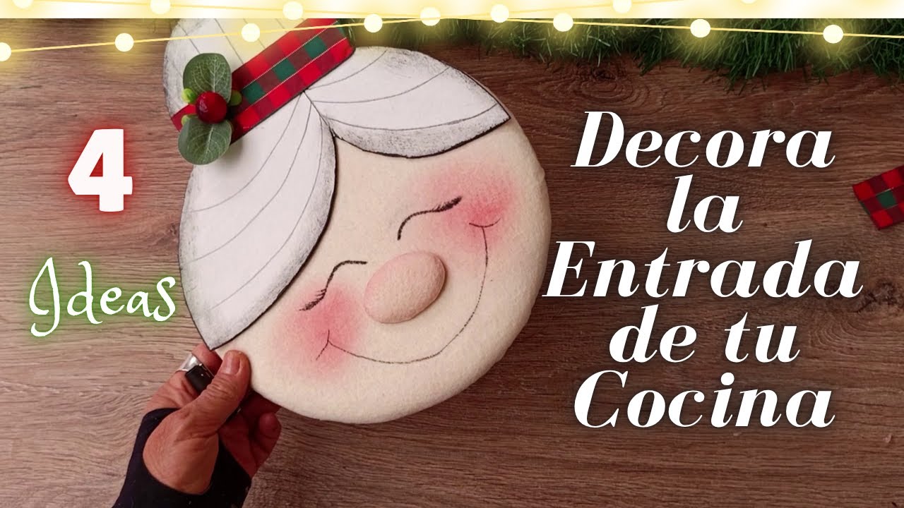 4 IDEAS PARA DECORAR LA PUERTA DE TU COCINA/IDEAS CON RECICLAJE/DIY CHRISTMAS/ARTESANATO.