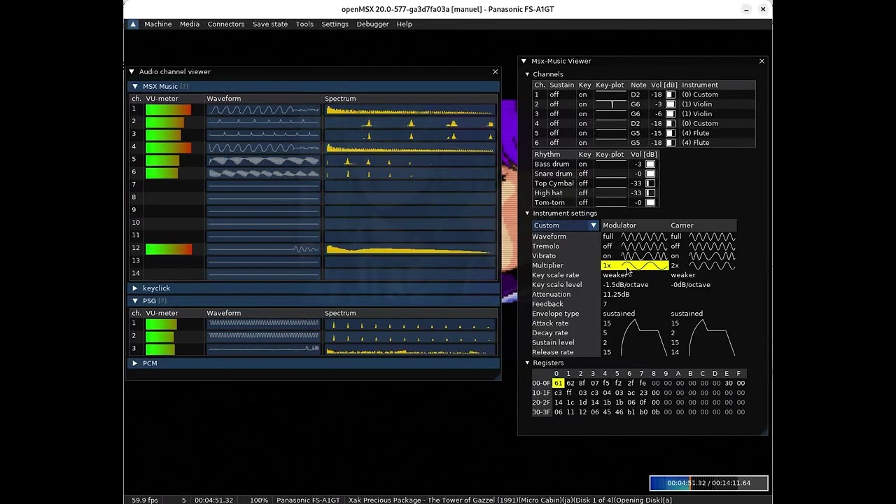 Demo of new experimental MSX-MUSIC viewer feature in openMSX